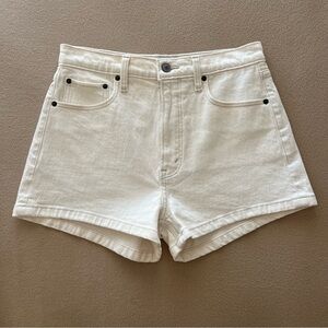 abercrombie & fitch cream high-rise mom shorts